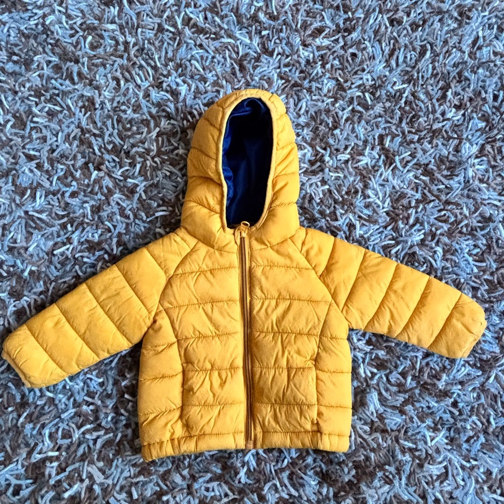 PRIMARK Yellow Puffer Hooded Jacket - Kids 3-6 months